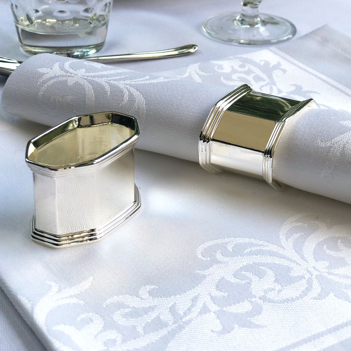 Napkin ring Louisa, oval, silver coated Napkin ring Louisa, oval, silver coated